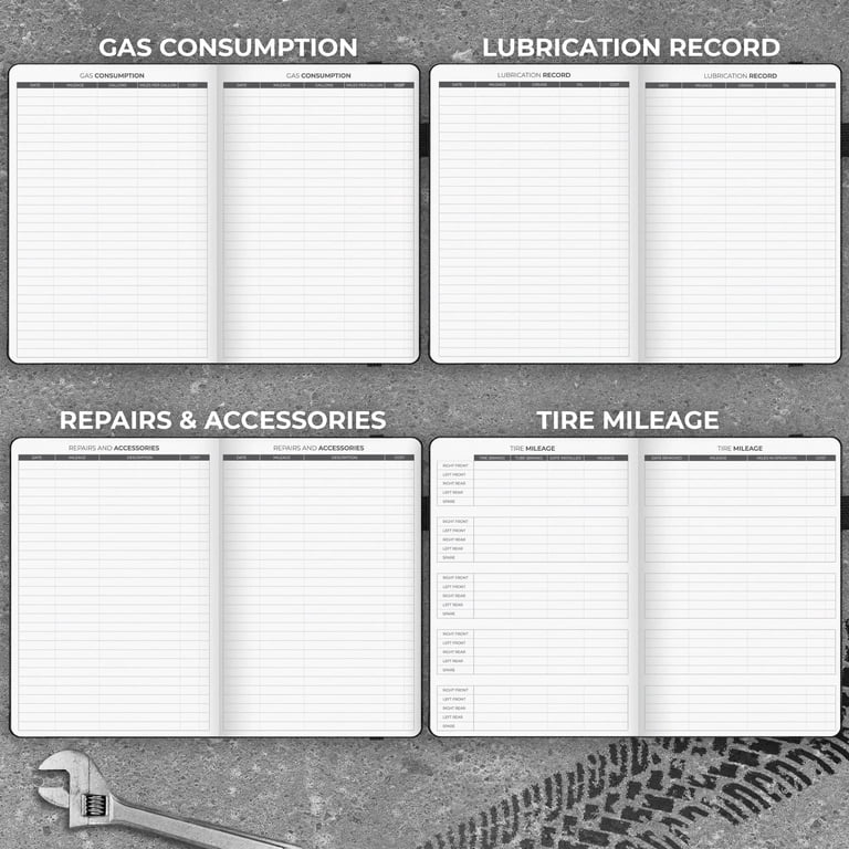 Car Maintenance Log Auto Mileage Log Book - Vehicle Tracking Journal ...