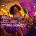 thumbnail image 2 of 20 Pcs Flash Hand Fans for line Dancing Bulk, Chinese Kung Fu Tai Chi Hand Fans for Women Foldable for Festival Dance Party (Gold), 2 of 8