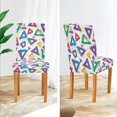 thumbnail image 3 of Yayeee 4 Pack Dining Chair Covers Stretch Parson Chairs Slipcovers Seat Protector, Green Simple Triangles, 3 of 6