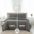 thumbnail image 5 of Lux Decor All-Season Comforter Sets King Size 3 PC, Reversible Bedding Set with Diamond Quilted Design Comforter and 2 Pillow Shams, Lightweight & Cozy Set de Cama Gray/Dark Gray, 5 of 9