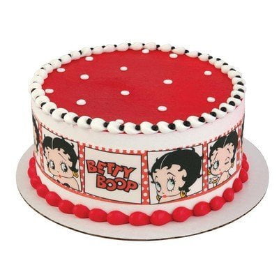Betty Boop Birthday Designer Strips Edible Icing Sheet Side