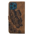thumbnail image 6 of Feishell Wallet Case For iPhone 15 Pro Max, Magnetic Folio Card Slots Holder Kickstand Premium PU Leather Butterfly Patterned Embossed with Wrist Strap Cover For iPhone 15 Pro Max, Brown, 6 of 13