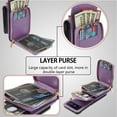 thumbnail image 2 of Allytech Case for Samsung Galaxy Z Flip4, [Large Capacity] Wallet Case with Card Slots & Zipper Pocket, Premium PU Leather Metal Snap Kickstand Shockproof Case with Shoulder Strap, Purple, 2 of 7
