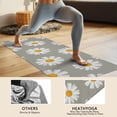 thumbnail image 4 of Gray Daisy Flower White Blooms Pattern Hot Yoga Mat Towel Non Slip for Hot Yoga - Quick-Drying Yoga Mat Cover with 4 Corner Pockets with Travel Bag - Hot Yoga Towel Non Slip 70"x26", 4 of 6