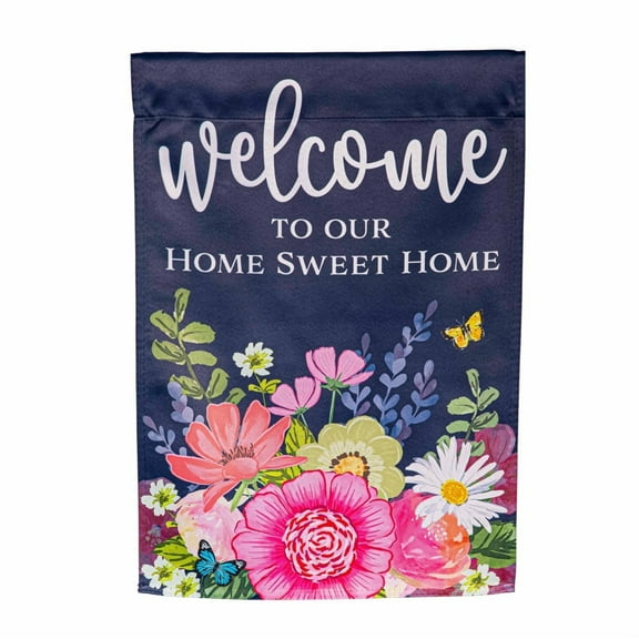Evergreen Linen Garden Flag - Welcome to Our Home Sweet Home, 12.5 x 18 inch Double Sided