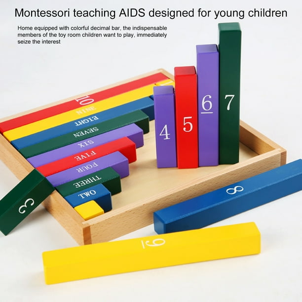 Gwong Juguete Capacidad de la discriminación visual de la barra decimal educativa Capacidad de la combinación lógica de la combinación de madera de madera colorido decimal de juguete para niños Gwong 30012964