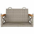 thumbnail image 4 of vidaXL Swing Bench Gray 24.8"x24.4"x15.7" Poly Rattan, 4 of 8