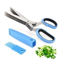 thumbnail image 2 of YOPTOP 1pc Stainless Steel Kitchen Scissors Multi Layer Kitchen Scissors Herb Scissors With 5 Blabe Multifunctional Kitchen Cutter With Brush Kitchen Green Onion Scissor Kitchen Gadgets K,Blue, 2 of 7