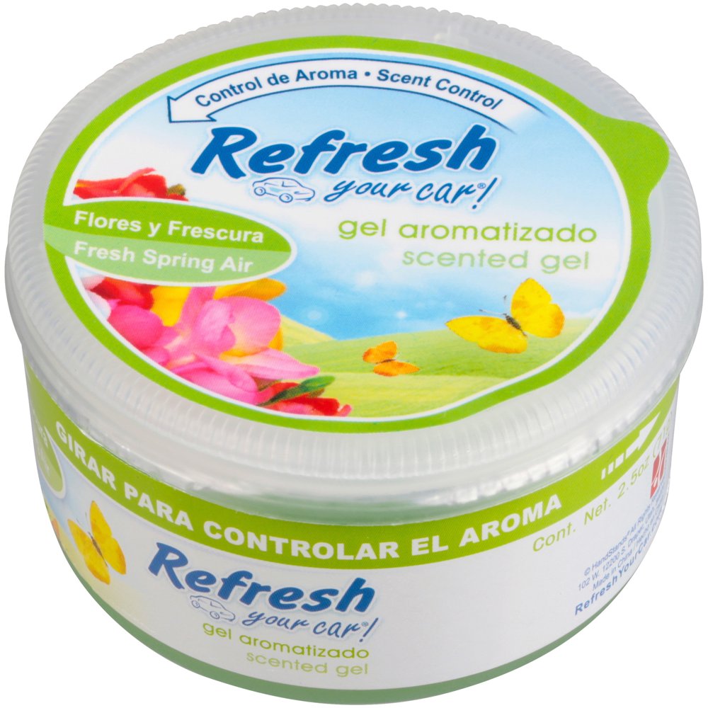Refresh Your Car! Odor Eliminating Fresh Spring Air Scent Gel Air Freshener, 2.5 Oz. Walmart