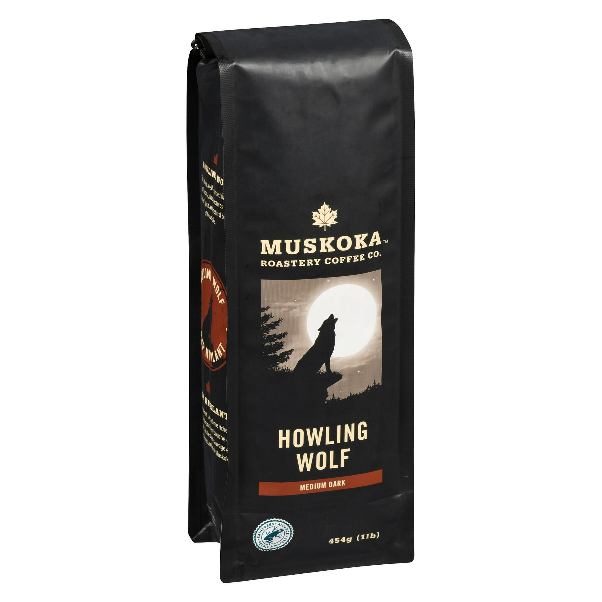 Café moulu Loup Hurlant de Muskoka Roastery Coffee Co. à torréfaction moyenne foncée