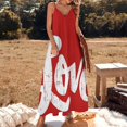 thumbnail image 2 of Hippie Love Lettering - Calligraphie Moderne Vieillie pour la Saint-Valentin - Robe Sans Manches Rouge et Blanche, 2 of 4