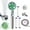 Green, variant on Besititli Turbocharged Handheld Shower Head, High Pressure Water Saving Handheld Propeller Showerhead with Filters One Key Pause Easy Install- Purple