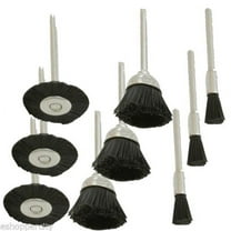 MTP ®Pack of 9 Rotary Nylon Wire Brush Wheel Dremel 3000 4000 1/8" Shank Hobby Clean Polish Felt Polish Tool Jewelry Stone Hobby