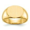 thumbnail image 1 of Solid 14k Yellow Gold Engravable Signet Ring (10mm) - Size 6.5, 1 of 5