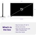thumbnail image 4 of Restored Roku Smart TV – 75- Inch Pro Series, 4K QLED Mini-LED TV – Roku TV with Backlit Voice Remote Pro, 4 of 12
