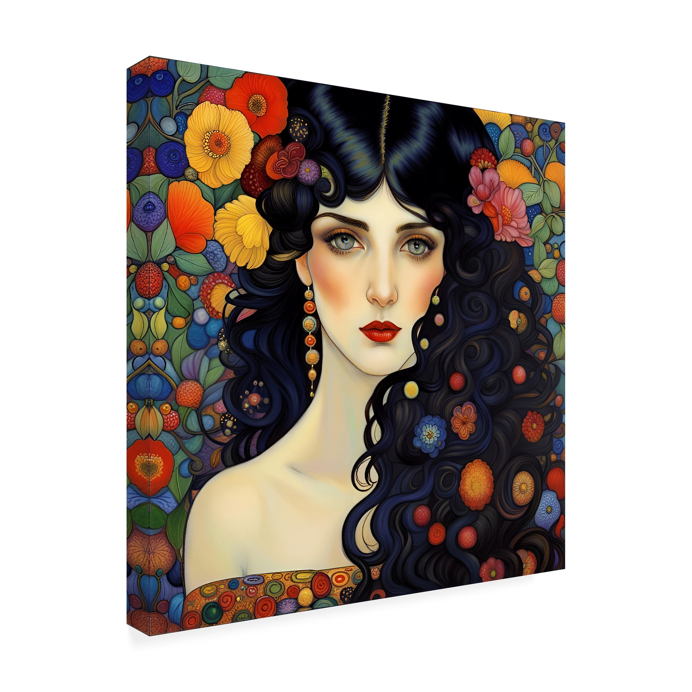 Canvas Wall Art - Tina Lavoie 'Art Nouveau Beauty II' Wall Art for Living Room, Bedroom, or Office DÃ©cor by Trademark Fine Art - 18 x 18 Inches