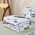 thumbnail image 5 of Manfei Cute Sea Turtle Zipper Twin Comforter Sets with Fitted Sheet and 2 Pillowcases, Watercolor Ocean Shark Zipper Bedding Set, Blue Gray, Gray Reversible, 4-Piece, 5 of 7