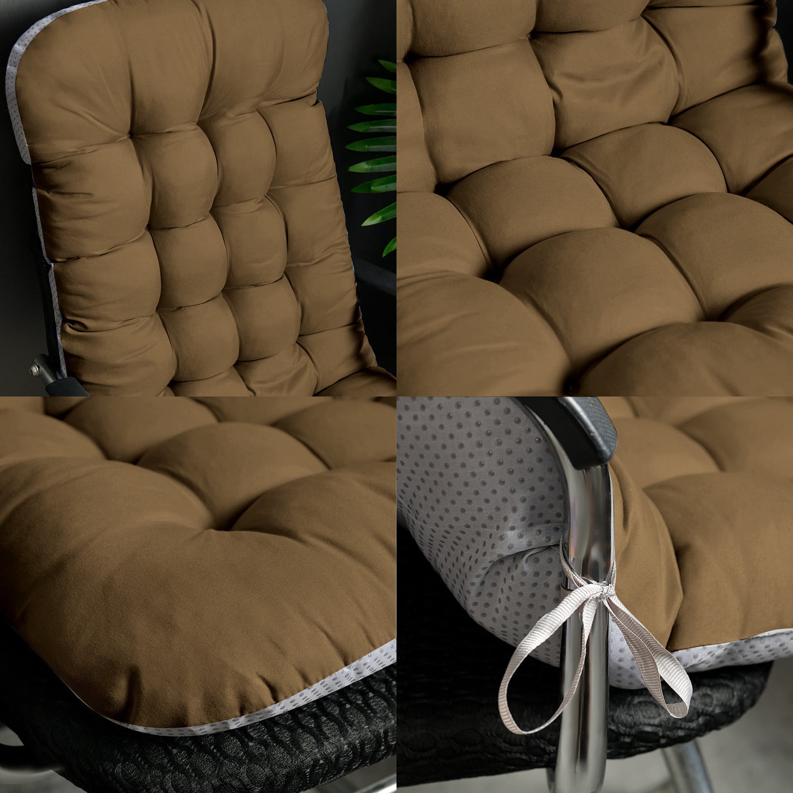 DeskAKBK Office Chair Cushion with Thickened Foam Support for Garden Outdoor Patio Sun Lounger, Ergonomic Seat Cushion for Office Chair, Car, Recliner, Rocking Chair - 37x17 Inches, Coffee