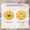 thumbnail image 2 of 10 Sets Sewing Snap Buttons, 10mm Invisible Press Studs Buttons Sew-on Metal Snap Fasteners Zinc Alloy, Yellow, 2 of 7