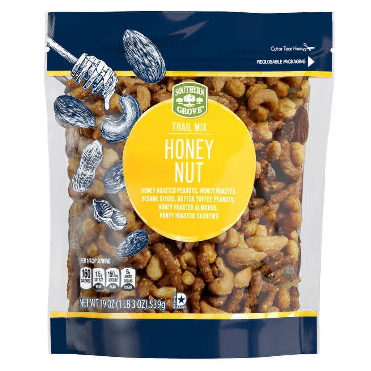 4 Pack | Savanna Orchards Gourmet Honey Roasted Nut Mix, 30