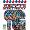 Avengers Birthday Party Supplies 16 Kids, Big Plates, Napkins, Table cover, Cups, Hanger Banner, Balloons, Candles - Avengers Birthday Decorations