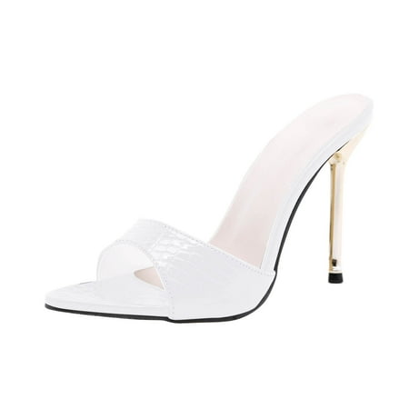 

Womens Slippers Women S Fashion Pointed Sexy Snake Print High Heel Sandals and Slippers