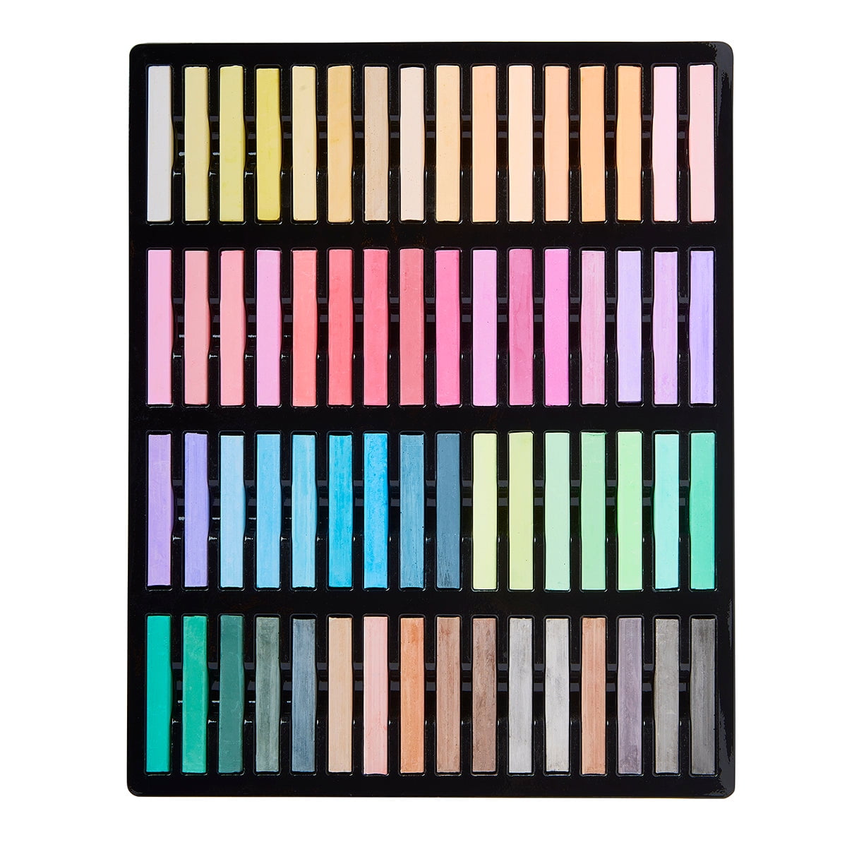 KINGART Square Chalk Pastels, Set of 64 Unique Colors