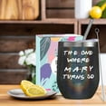 thumbnail image 4 of Personalized Birthday Wine Cup Gifts with Names Ages for Women Mom Daughter Aunt Sister Grandma Nana Gigi 12oz Custom Birthday Wine Tumbler with Lid Straw Bday Presents for Friends Female, 4 of 5