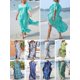 thumbnail image 4 of Vestido, Vestido maxi de gran tamaño para mujer Tie Die Printed V Neck Beach Robe Cover Ups Tomshoo Ejercito verde, 4 of 7