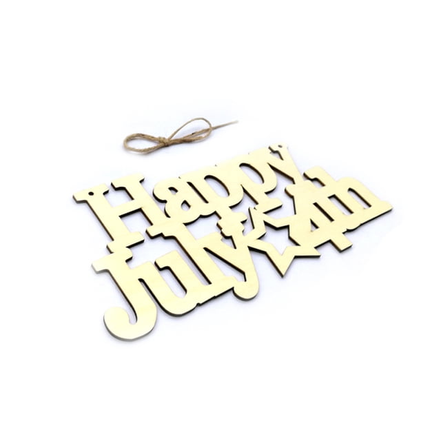 Letra inglesa de madera DIY América 4 de julio Placa artesanía artesanía de madera natural diseño adornos colgantes colgantes de pared tholdsy HA012146-00