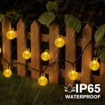 thumbnail image 4 of Solar String Lights for Outside, 16.4FT 20 LED Crystal Globe String Lights, Solar Powered Outdoor Lights with 8 Lighting Modes, Patio Hanging Lights for Garden, Camping and Party Décor Warm Whit, 4 of 7