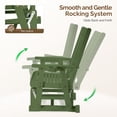 thumbnail image 6 of Ktaxon Outdoor Glider Chair Wood Patio Glider with Cup Holder, Smooth Rocking Porch Glider for Garden Yard, Dark Green, 6 of 9