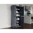 thumbnail image 2 of 100% Solid Wood Kitchen Pantry Storage Cabinet with Doors and Adjustable Shelves,  Antique Blue, 2 of 7