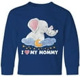 thumbnail image 3 of Inktastic I Love My Mommy Cute Elephants with Moon and Stars Long Sleeve Youth T-Shirt, 3 of 5