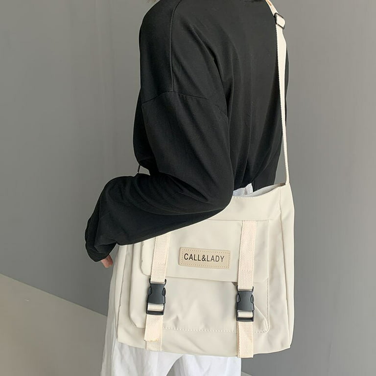 South Korea's new simple student canvas bag men and women's casual one  shoulder messenger bag handbag