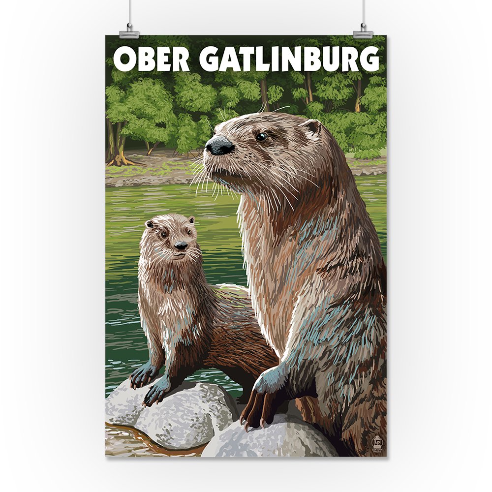 Ober Gatlinburg, Tennessee - River Otters - Lantern Press Poster (16x24