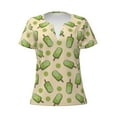 thumbnail image 4 of Wukai Kiwi Ice Cream Casual V-Neck Graphic Tees for Women: Lightweight and Breathable Summer Tops with Stylish Design-Large, 4 of 8