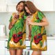 thumbnail image 4 of Easygdp Cool Dinosaur Playing Guitar Camisón de manga corta para mujer, informal, estampado, 4 of 6