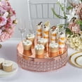 thumbnail image 6 of Efavormart 13" Blush/Rose Gold Crystal Beaded Metal Cake Stand Pedestal, Cupcake Display, Dessert Riser, 6 of 11