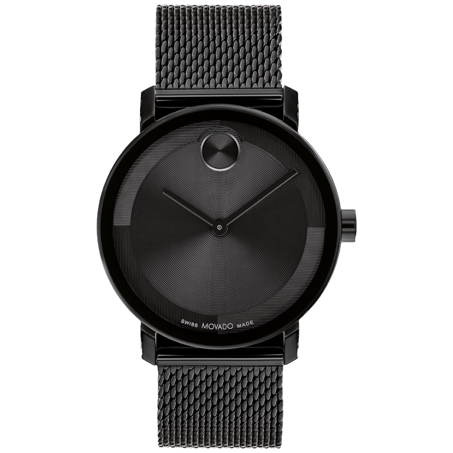 Movado Bold Quartz Black Dial Black Leather Men's Watch 3600307