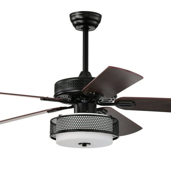 Alistair 52 in. 4-Light Indoor Matte Black Finish Ceiling Fan with Light Kit