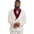 thumbnail image 4 of Elegante conjunto de 2 piezas de chaqueta y pantalón de jacquard, esmoquin ajustado con solapa chal, vestido de novia, traje de escenario, trajes de fiesta de noche, 4 of 5