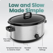 Chefman 7-Quart Family Size Electric Slow Cooker, Dishwasher-Safe Crock - Stainless Steel