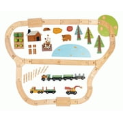 Tender Leaf Toys - Wild Pines Train Set - Stunning Wooden Lumberjack Style Toy Train Set for Age 3+