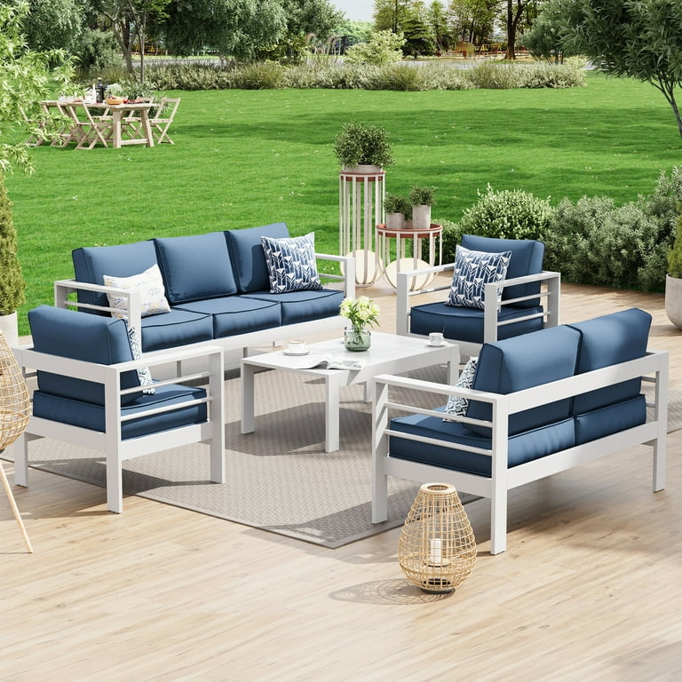 UDPATIO Modern Aluminum Patio Furniture Set with Table UDPATIO Modern Aluminum Patio Furniture Set with Table