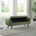 thumbnail image 3 of HomePop Modern Storage Bench, 60"W x 18"D x 21"H, Olive Green, 3 of 12
