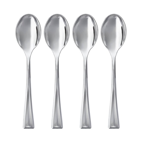 12 Packs: 24 ct. (288 total) Silver Plastic Mini Spoons by Celebrate It