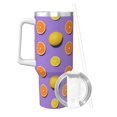thumbnail image 2 of Daiia Yellow Lemon And Orange Printed 40 oz Tumbler with Handle,Ice Bully Insulated Tumbler 2 in 1 Lid Insulated Water Bottle Stainless Steel Travel Coffee Mug, 2 of 8