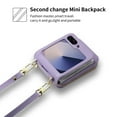 thumbnail image 5 of Allytechgroup Stylish Galaxy Z Flip 3 Case Wallet, Shockproof Phone Case for Samsung Galaxy Z Flip 3 Convenient and Functional Zipper Pocket Case with Detachable Crossbody Shoulder Strap, Purple, 5 of 14