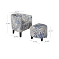 thumbnail image 6 of BELLEZE Accent Chair with Ottoman, Curved Back Living Room Chair, Stylish Barrel Club Chair and Footrest Set, Upholstered Round Tub Reading Chair for Bedroom [Set of 2] - Lydia (Blue Coral), 6 of 7